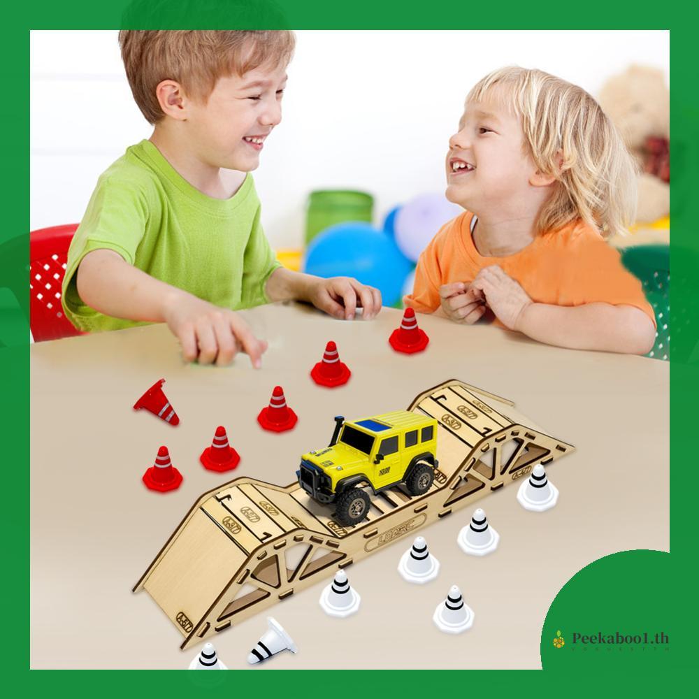 RC สะพานไม้พร้อมกรวยจราจรจําลองอุปสรรค Steep Slope จําลอง Arch Bridge อุปสรรคสําหรับ LDARC X43 M58 1