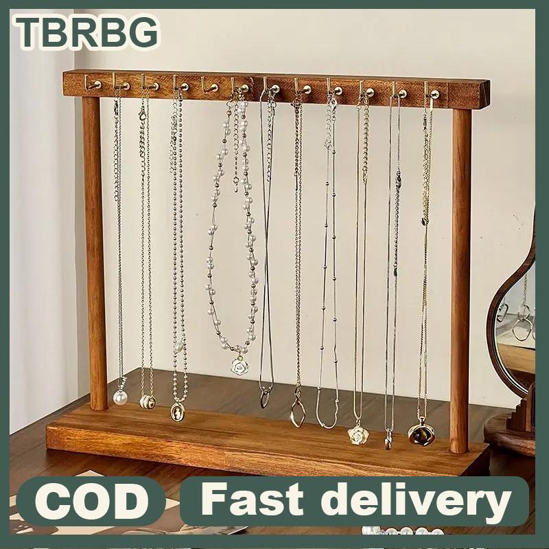Null เครื่องประดับ Organizer ขาตั้งสร้อยคอไม้แขวนเคาน์เตอร์ Rack สําหรับโซ่ต่างหูสร้อยข้อมือตู้โชว์ช