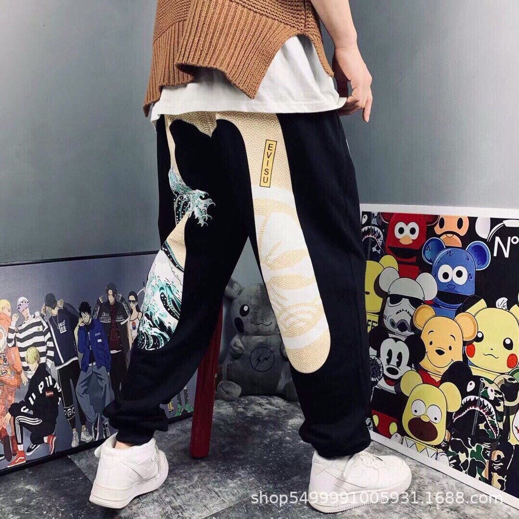 Evisu Wave กางเกงยีนส์ลายคลื่นสำหรับผู้ชาย