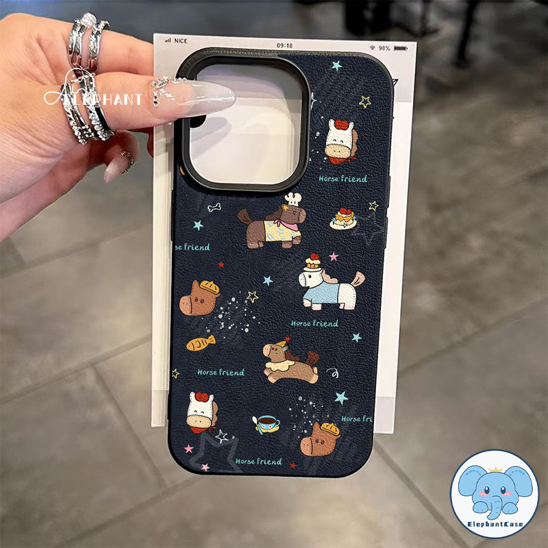 สำหรับ IPhone 17 13 Air 15 11 16 12 14 Pro Max XR X 7 15 Plus เค้กดาวการ์ตูนม้า 2026 ปกหนังคู่รักปีใหม่