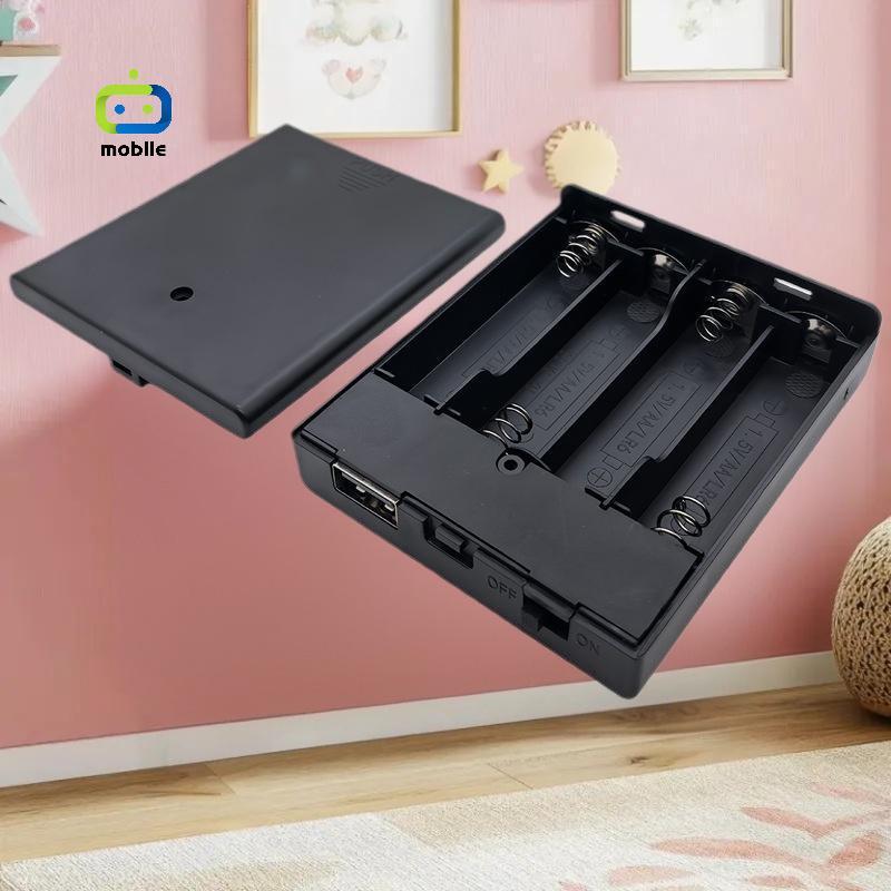 [maygood] 1 ชิ้น 4 ช่อง AA Battery Holder .5 Battery Case พร้อม Power และ USB Socket Light AA Batter