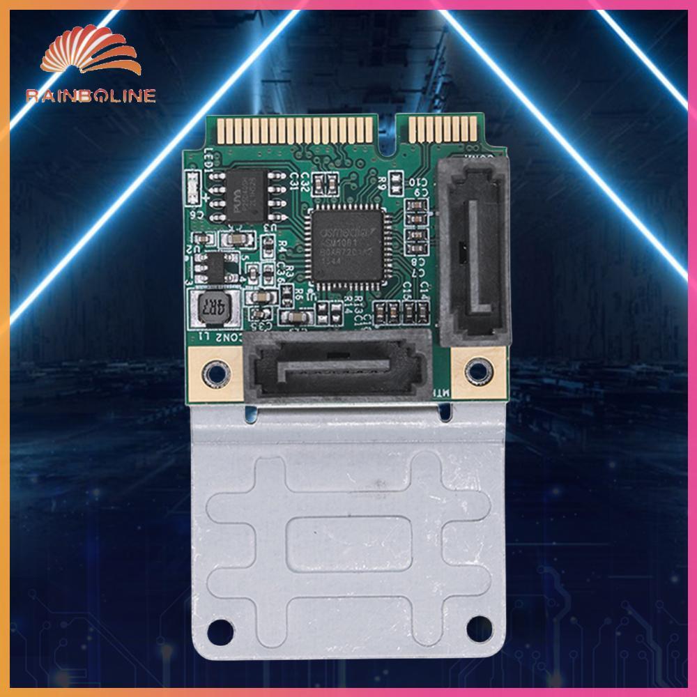 ฝน❤  M.2 PCI-E 2.0 การ์ดขยาย B + M Key Mini PCI-E ถึง SATA3.0 อะแดปเตอร์ SSD การ์ดอะแดปเตอร์ 5/2.5 G