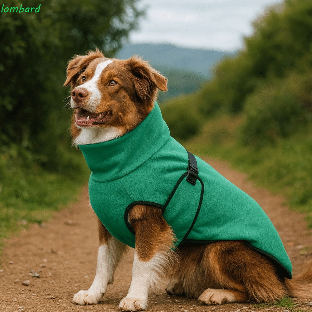 LOMBARD เสื้อผ้าสุนัขฤดูหนาว, เสื้อกั๊กความวิตกกังวลสุนัขหนาอบอุ่น, สีทึบกันลมคอสูงสุนัขนุ่ม Calming