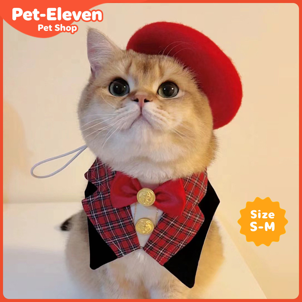 Pet-ElevenPet ผ้าพันคอสําหรับสุนัขและแมวสัตว์เลี้ยง Bib สัตว์เลี้ยงสุภาพบุรุษเสื้อแมวสุนัขน้ําลายผ้าเช็ดตัวอุปกรณ์สัตว์เลี้ยง Shih Tzu Yorkshire