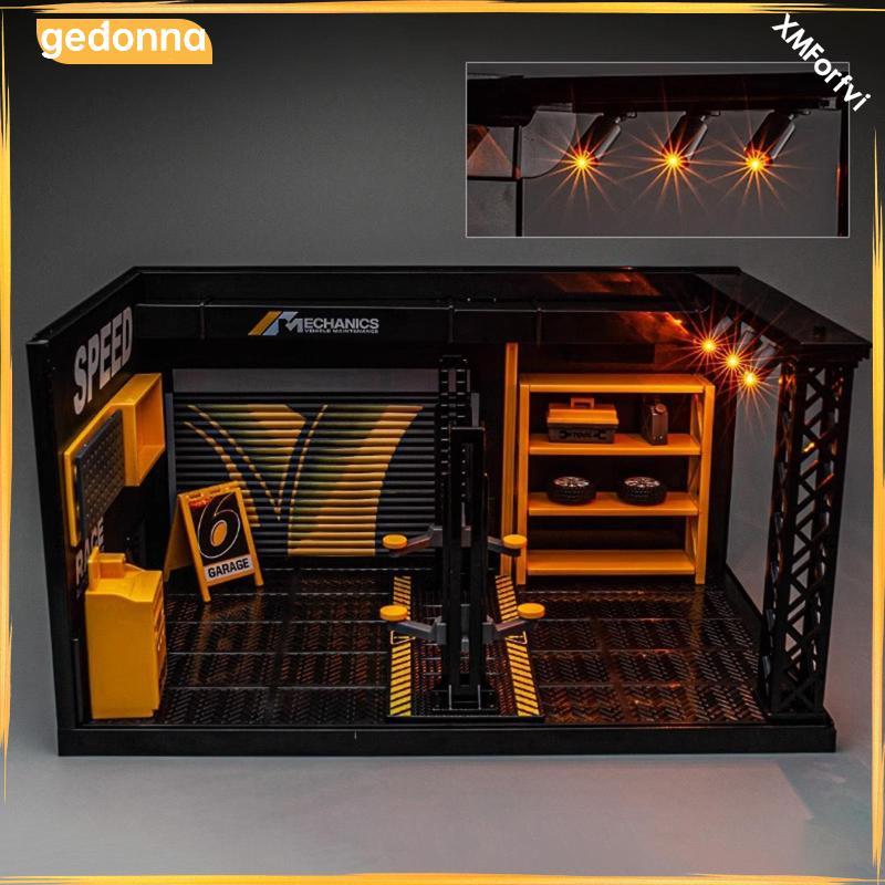 [gedonna] 1/24 Diorama Car Garage Miniature Car Model Display Diorama Car Showcase Scene