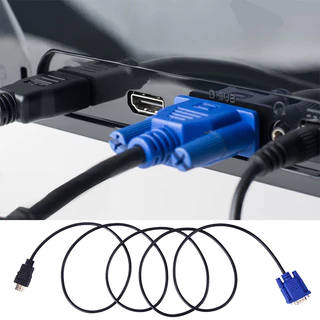 ร้านอยู่ที่ไทย ต่อทีวี！！สายแปลง HDMI to VGA 1/1.8/3เมรต รองรับ Full HD 1080p โปรเจคเตอร์ หน้าจอแสดงผล