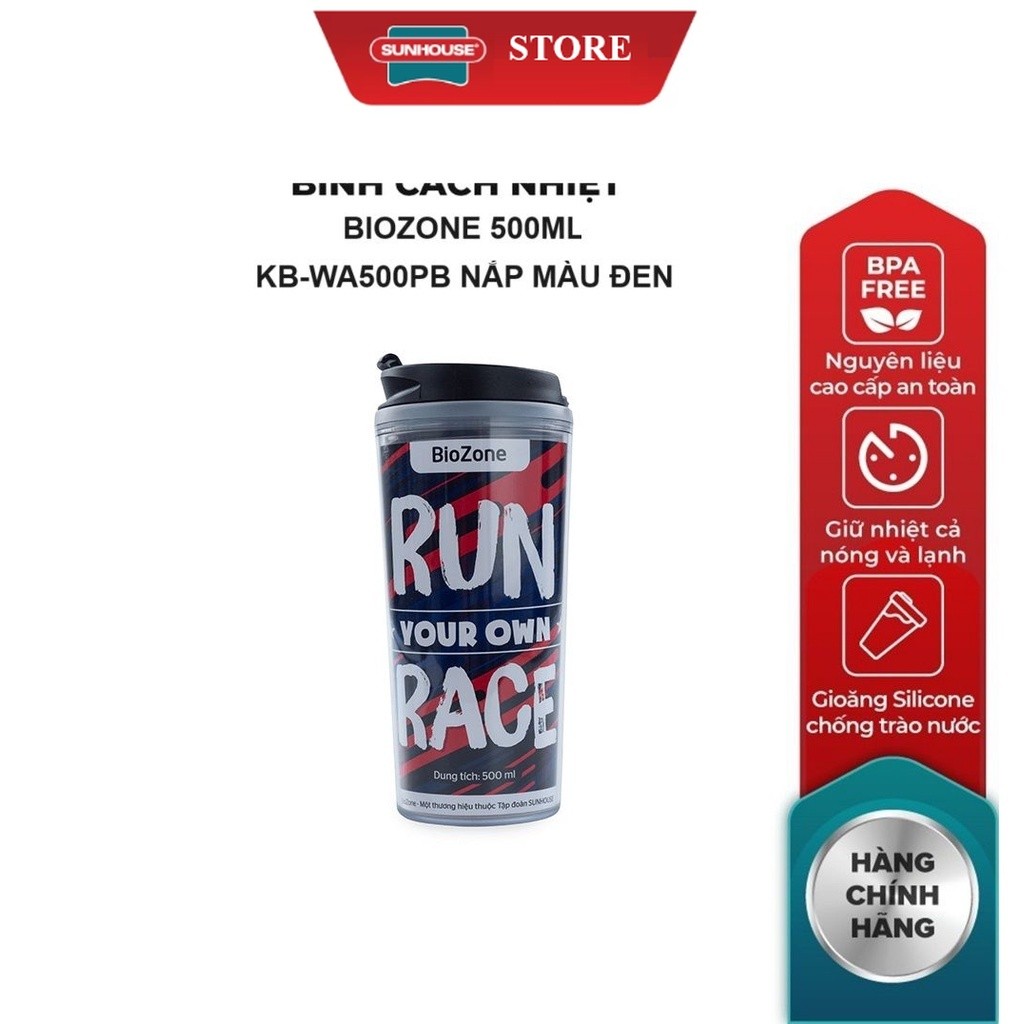 BIOZONE 500ML HEAT BOTTLE KB-WA500PB BLACK LID_สินค้าแท้