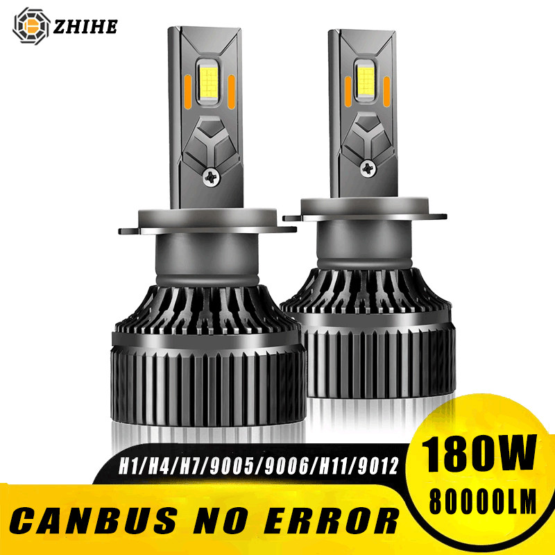 180W 80000LM Canbus H4 H7 H1 LED H8 H9 H11 9005 9006 9012 HB3 HB4 รถ LED ไฟหน้าอัตโนมัติหมอกโคมไฟหลอ