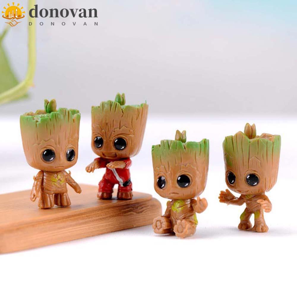 DODONVAN Groot รูปสําหรับของขวัญอุปกรณ์ตกแต่งภายในขนาดเล็กตุ๊กตา Avengers Mini Groot Action Figure