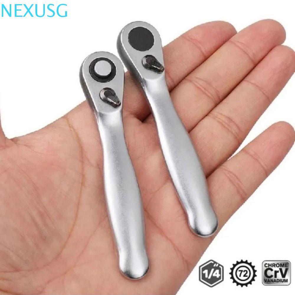 NEXUSG 1/4 ไดรฟ์ประแจวงล้อ,ซ็อกเก็ตหรือผู้ถือบิต72ฟันประแจวงล้อขนาดเล็ก,การออกแบบย้อนกลับที่มีประสิทธิภาพกระชับสแควร์ไดรฟ์หัว Bidirectional Ratchet Spanner