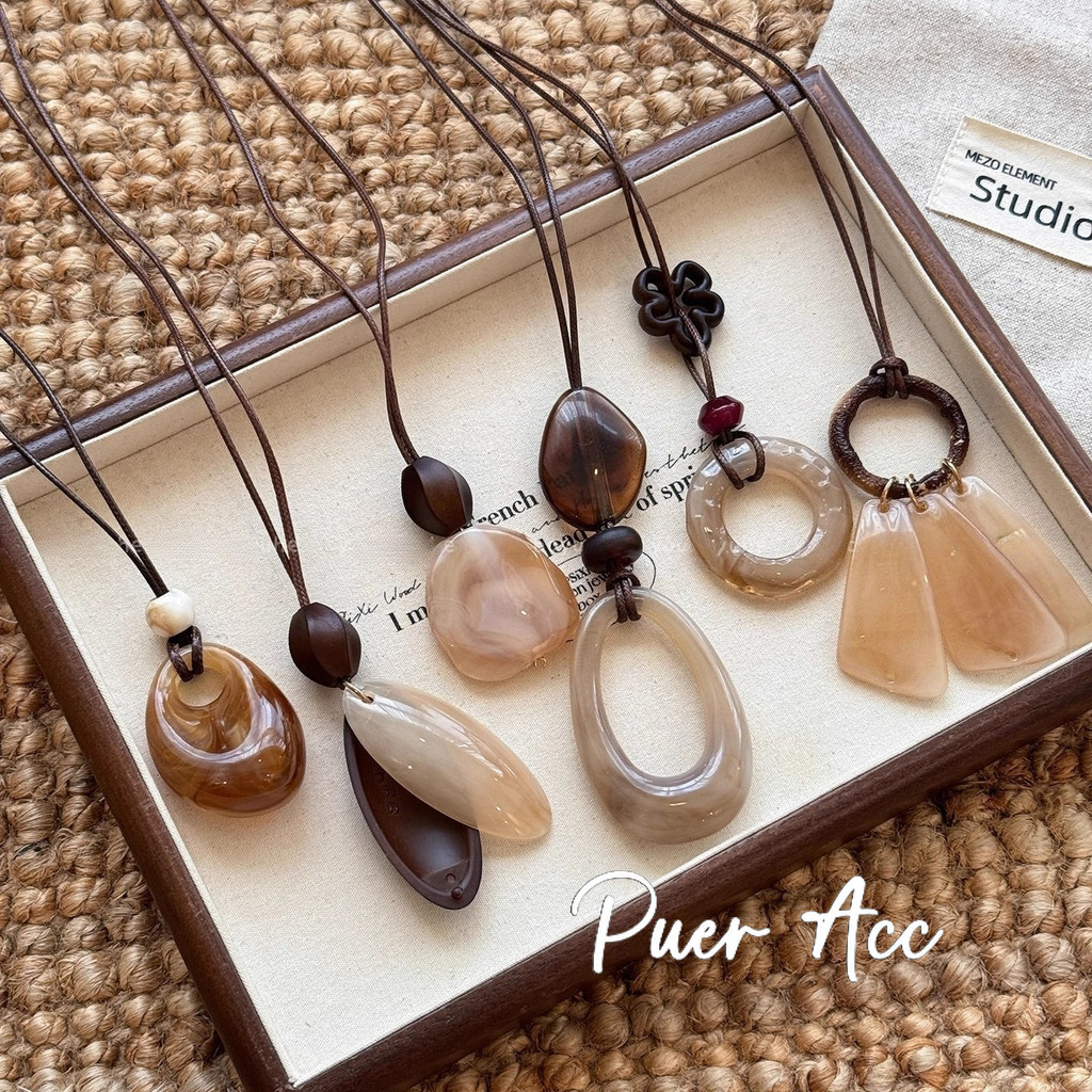 CAHAYA [Puer acc]สร้อยคอตัวยาวสไตล์มินิมอลหรูหราและเรียบเนียน Y1669