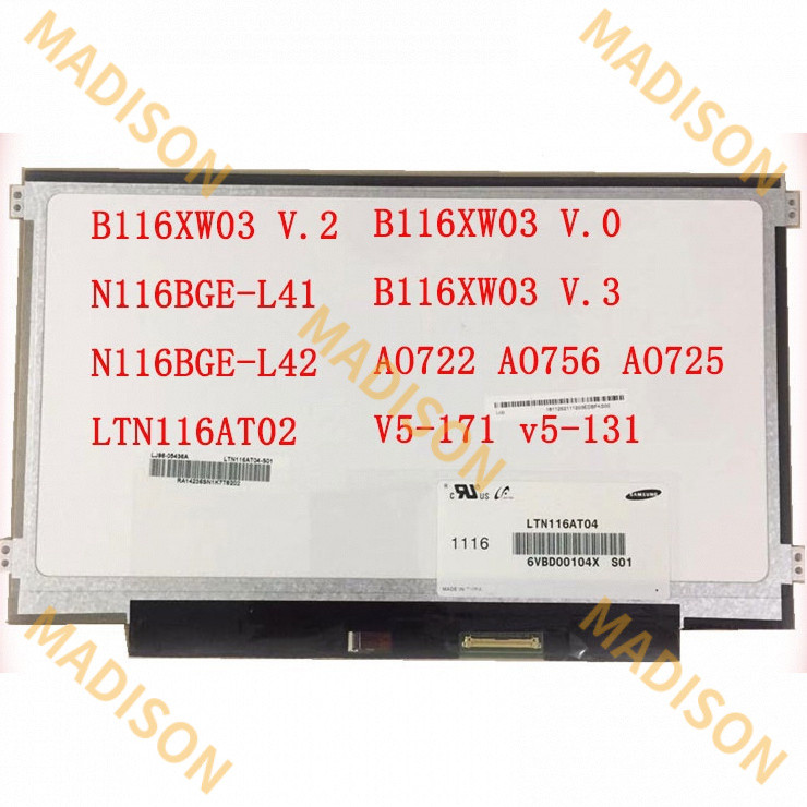 11.6 นิ้ว 40 พิน b116xw03 v.2 b116xw03 v.0 b116xw03 v.3 N116BGE-L41 N116BGE-L42 ltn116at02 Acer 722 