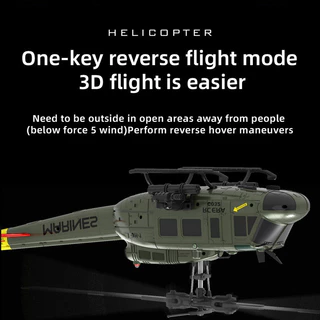 JJRC C032 Uh-1 Huey จําลอง 3d หก Way Aileron ฟรีย้อนกลับ Flying Stunt เฮลิคอปเตอร์ไฟฟ้ารีโมทคอนโทรลเครื่องบินรุ่นของเล่น