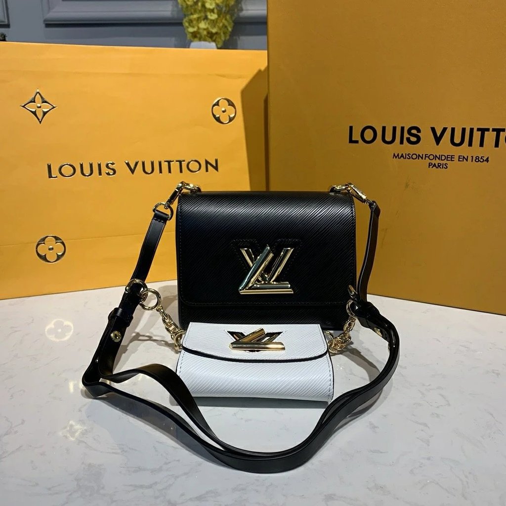 กระเป๋าLouis Vuittonสำหรับผู้หญิง M50332 สีดำและขาว ขนาดเล็ก พร้อมกระเป๋าเงินเปิดล็อคแบบพิเศษ