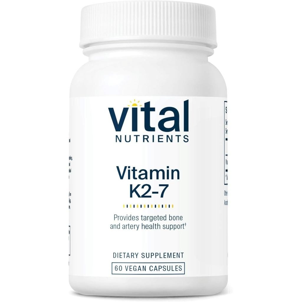 Vital Nutrients วิตามิน K2-7 | สนับสนุนสุขภาพหัวใจและกระดูก | วิตามิน K2 + MK7 | อาหารเสริมวิตามินสำ