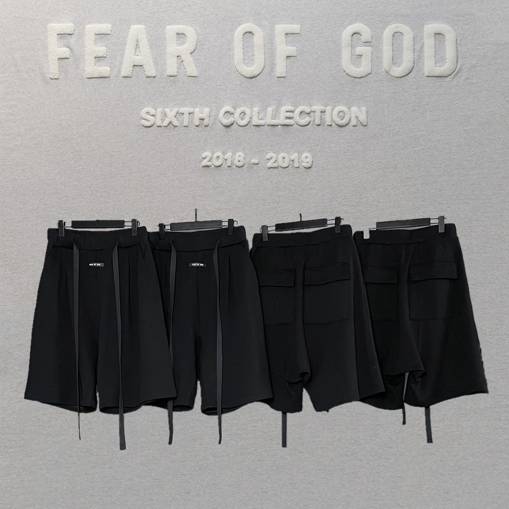 Q4ZD FOG Mainline High Street Loose Ribbon Casual Sports Unisex American Style Five-Point Shorts