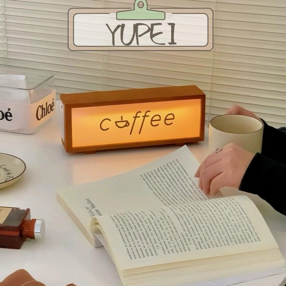 YUPEI Mood Desktop Light, LED USB Night Light, Coffee Wood Table Lamp Birthday