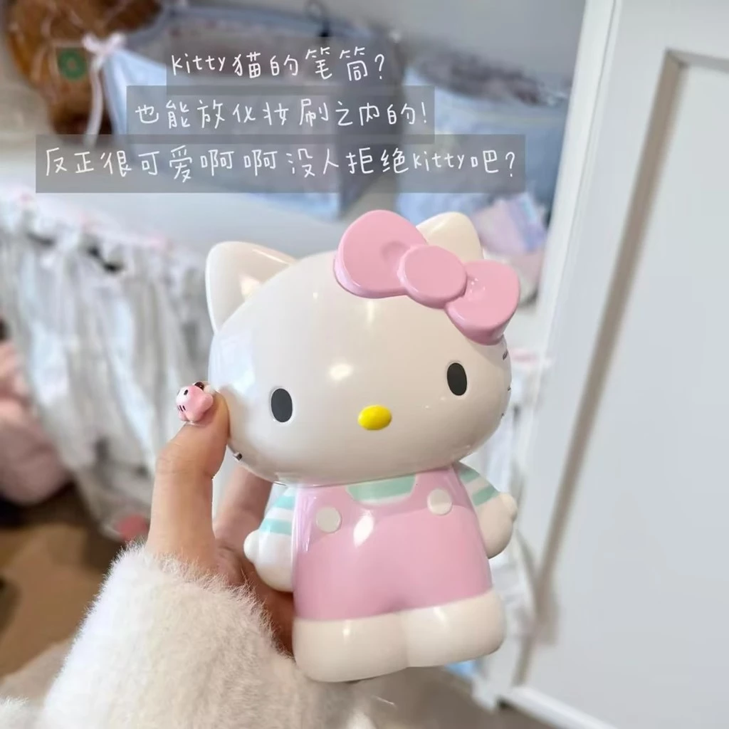 การ์ตูนคิตตี้แมวผู้ถือปากกาน่ารักโต๊ะเครื่องเขียนออแกไนเซอร์มัลติฟังก์ชั่แต่งหน้ากล่องเก็บเครื่องประดับของขวัญ thumbnail 4