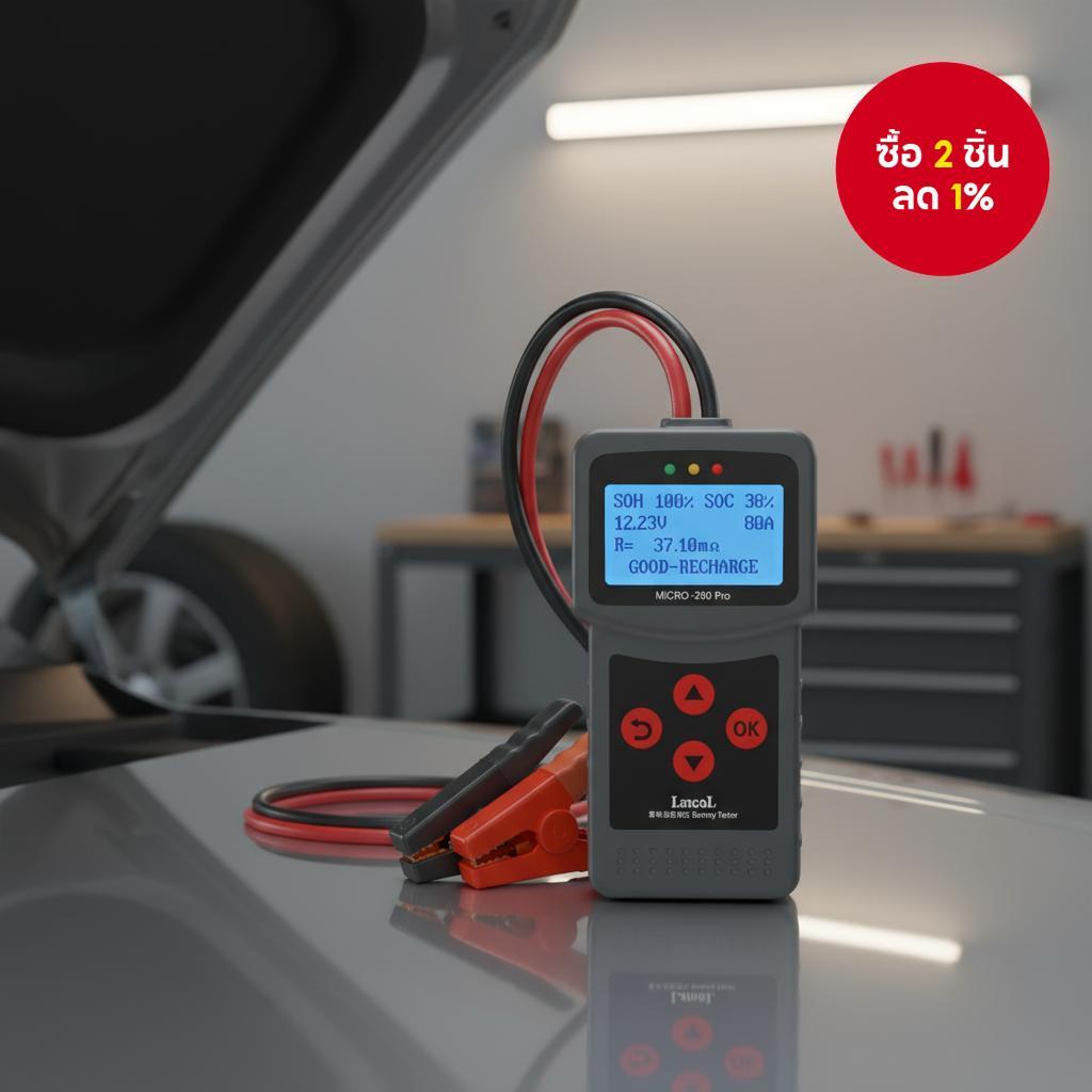 อุปกรณ์ทดสอบแบตเตอรี่รถยนต์ Lancol MICRO 200 Pro สําหรับแบตเตอรี่กรดตะกั่ว 12V ขนาด 40-2000 CCA สําห