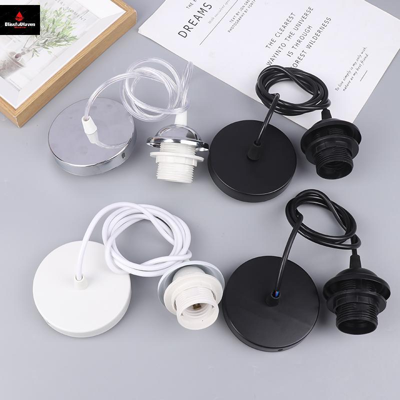 Retro E27 แขวนผู้ถือโคมไฟ 1 M/1.5 M แขวนลวดโคมไฟเพดานผู้ถือซ็อกเก็ตโคมไฟฐานสําหรับแขวนจี้ไฟ