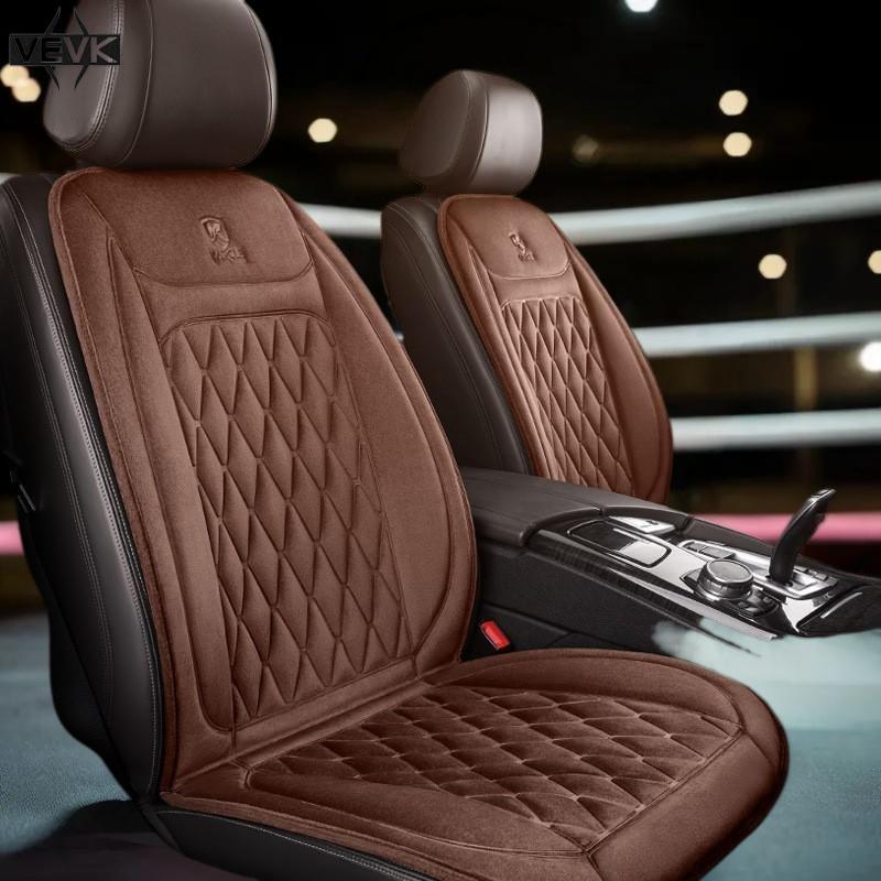 VEVK 1/2 ชิ้นฤดูหนาวอุ่นผ้าคลุมเบาะรถยนต์ 12V เครื่องทําความร้อนเบาะรองนั่งรถยนต์ Auto Universal Car