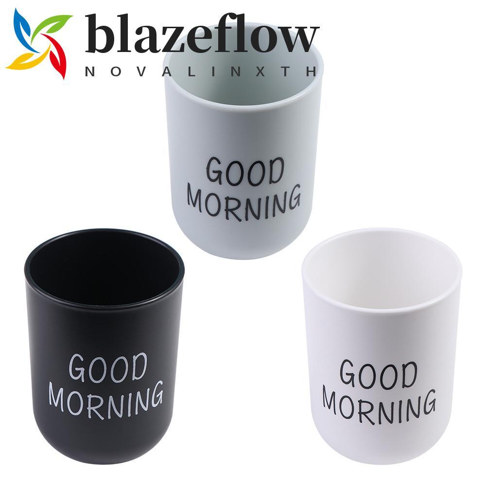 BLAZEFLOW ซักผ้าถ้วยเดินทางสไตล์นอร์ดิกผู้ถือแปรงสีฟันพลาสติกดื่มเก็บนํากลับมาใช้ใหม่สําหรับน้ําผลไม