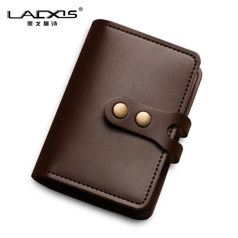 กระเป๋าตัง wallet LAXS Mens Genuine Leather Business Card Holder Credit High-End Card Holder