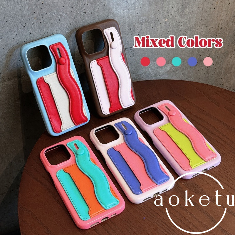 ที่ใส่สายรัดข้อมือปิดกั้นสีใส่การ์ดเหมาะสําหรับ ไอโฟน 17 โปรแม็กซ์ เคสโทรศัพท์ใส่การ์ดหรูหรา ไอโฟน 16/15/14/13/12/11 หนังใหม่รวมทุกอย่างฝาครอบป้องกันการตก