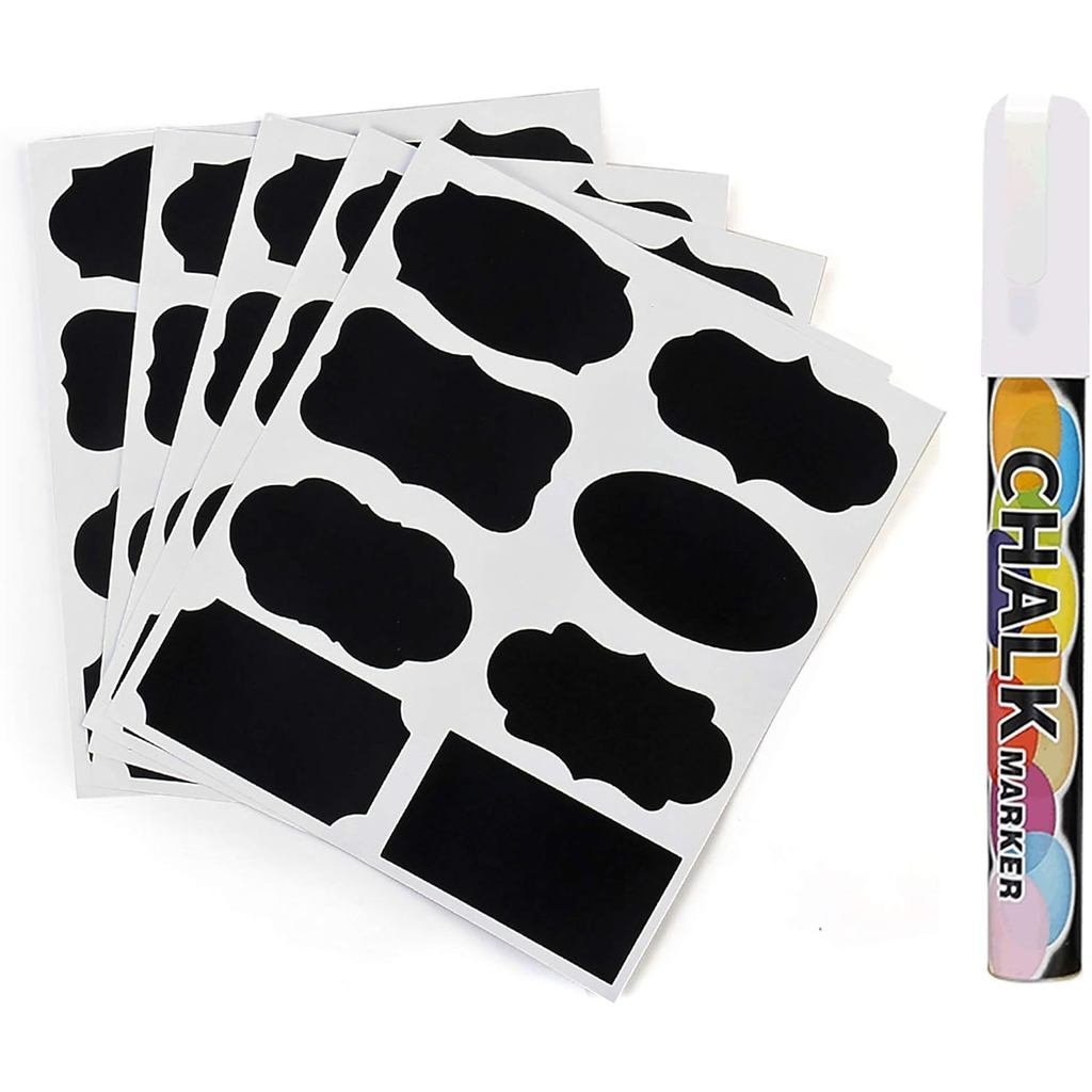 96 Pack Chalk Label, for Marking Kids, Dog, Cat, Ferret Treats, Bottles & Kitchen Food Containers, I