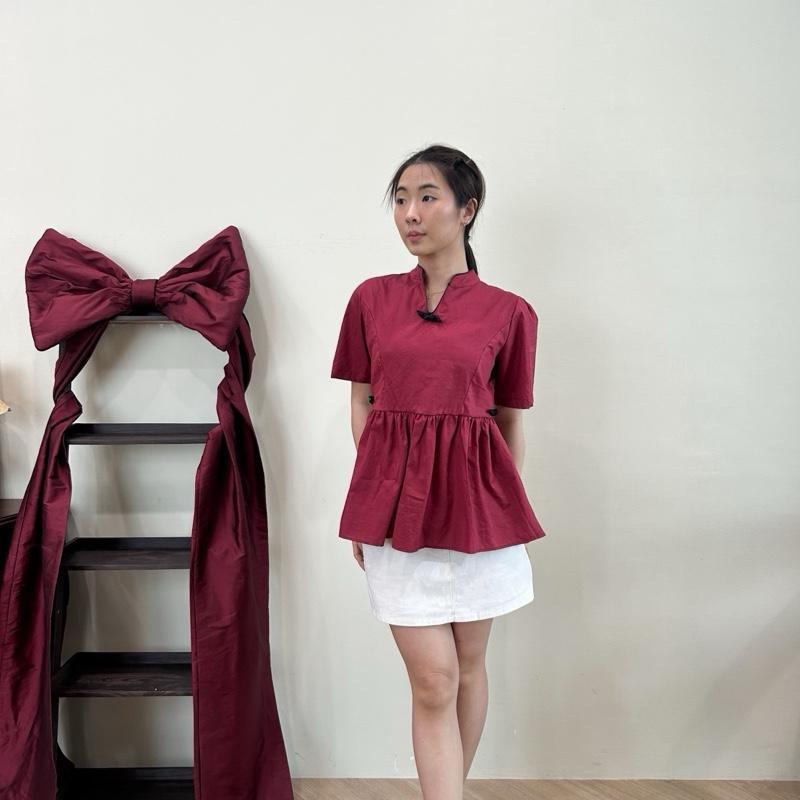 AVE - Qipao BabyDoll Top Catoon | เสื้อตรุษจีนสําหรับผู้หญิงผู้ใหญ่