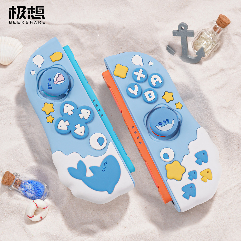 Geekshare Shark Party เคสซิลิโคน Joy-Con สําหรับ Nintendo Switch 2