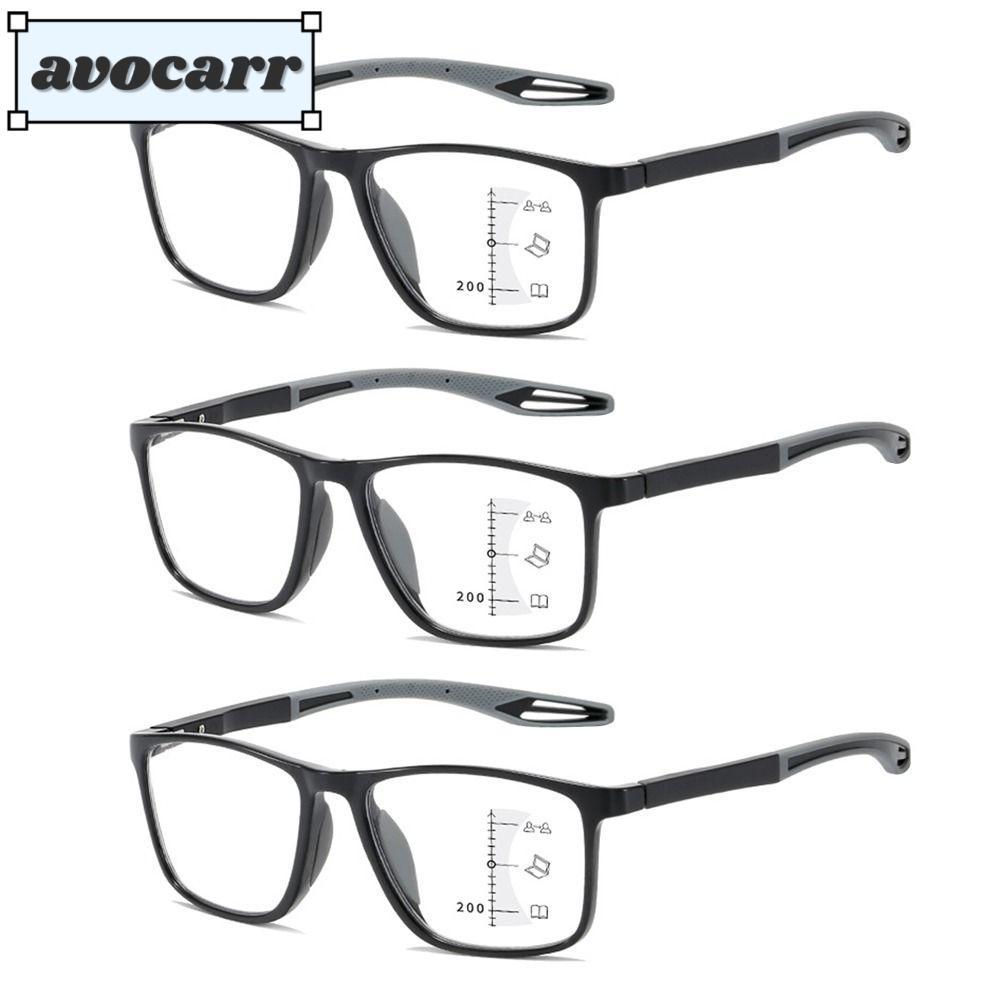 Avocarr แว่นตาอ่านหนังสือ กรอบโปรเกรสซีฟ โฟกัสหลายโฟกัส เรียบง่าย แว่นสายตายาว