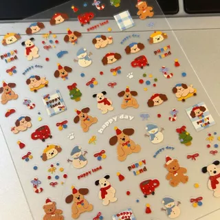 DIY น่ารักลูกสุนัข Kitty สติกเกอร์เคสโทรศัพท์ตกแต่ง ins สติกเกอร์เหมาะสําหรับ 17PROMAX 17PRO
