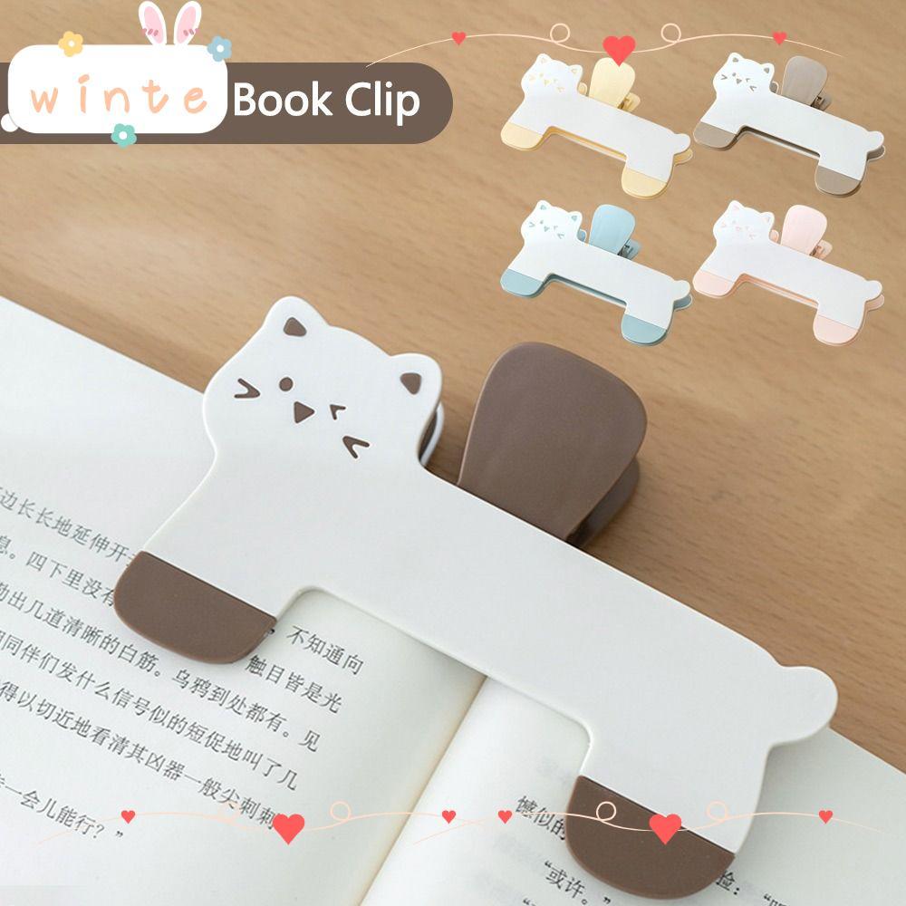 ชนะ คลิปหนีบหนังสือแบบตายตัว อุปกรณ์จัดเก็บอ่านหนังสือแบบหนา คลิปหนีบอ่านหนังสือ สะดวก ทนทาน กันลื่น น่ารัก แมว ที่คั่น