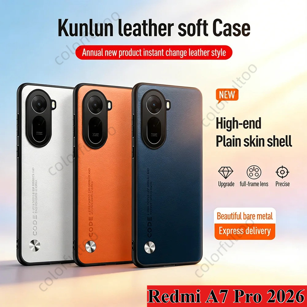 Redmi A7 Pro 2026 สําหรับ Redmi A7 Pro A 7Pro A7Pro 4G 5G กรณีธรรมดาสีทึบนุ่ม TPU หนังเคสโทรศัพท์ Anti-Fingerprint กล้องป้องกันกันกระแทกฝาหลัง