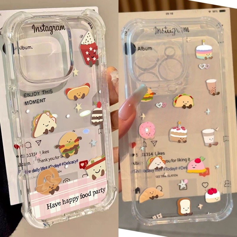 สําหรับOPPO 14F 13F 12F 11F 14 13 12 11 Pro 8 7 8T 7Z 8Z 5Z 6Zผลไม้ขนมปังสัตว์น่ารักการ์ตูนนุ่มโปร่ง