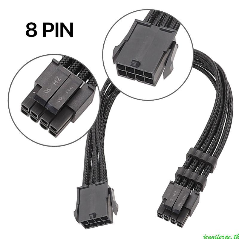 Jenniferac CPU 8pin ถึง 8pin 4 + 4pin โมดูลสาย CPU 8 Pins สายไฟ 18AWG ทนทาน CPU Extension 8Pin Conne