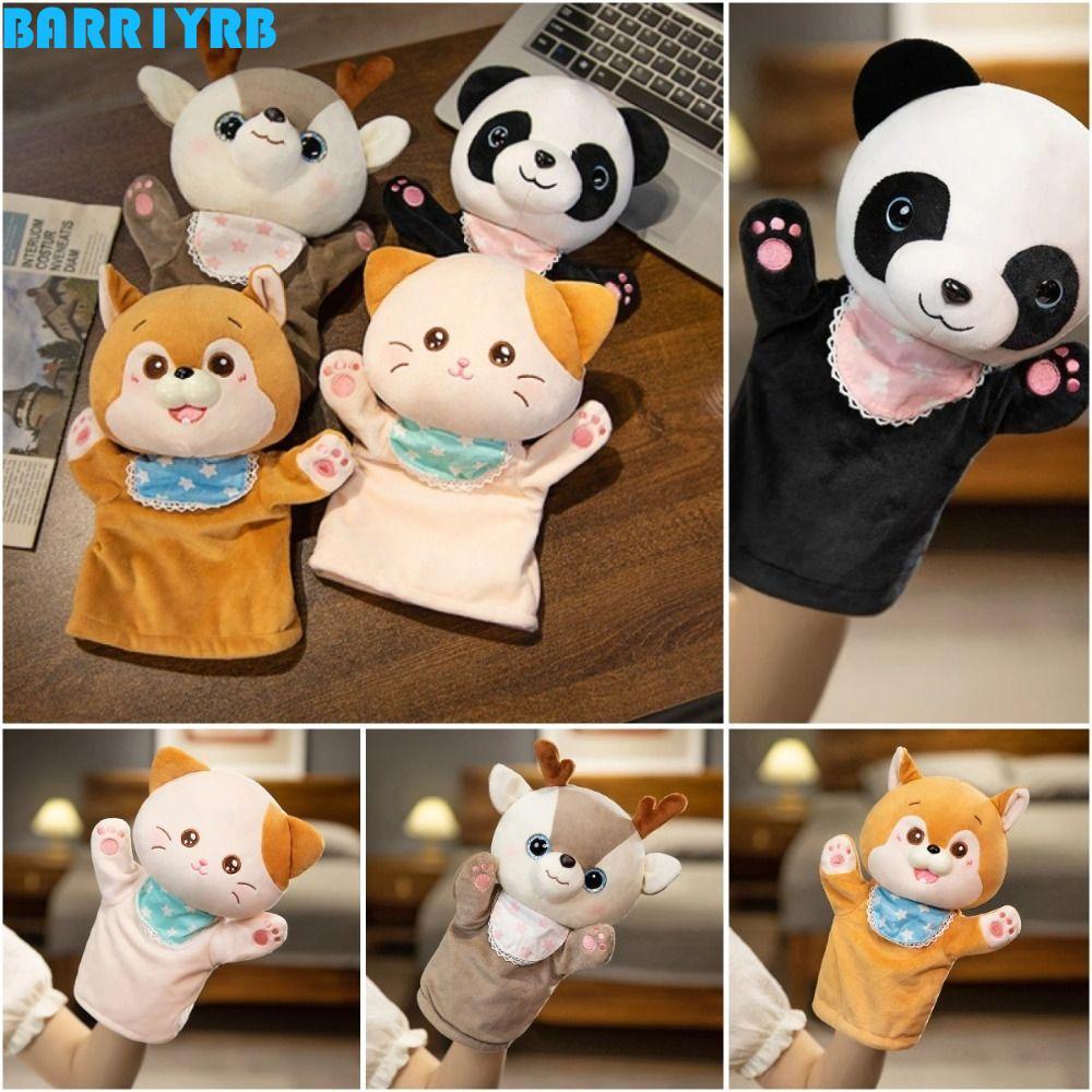 ตุ๊กตาสัตว์หุ่นมือ BARR1YRB ของเล่น Sensory ฟืนสุนัขแพนด้าแมว มือ Finger Story Puppet บทบาทเล่น