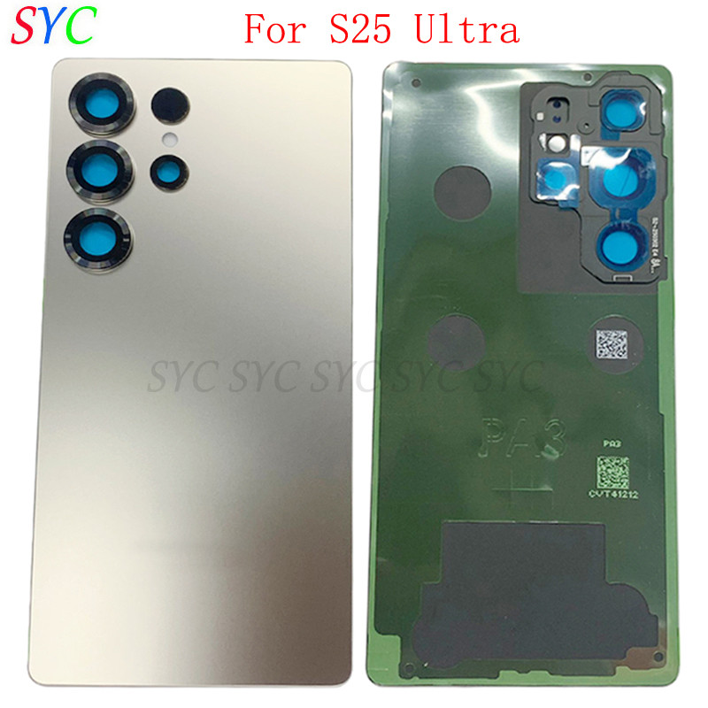 ฝาครอบแบตเตอรี่ด้านหลังประตูสําหรับ Samsung S25 Ultra S938 ฝาหลังพร้อมอะไหล่ซ่อมเลนส์ Camrera