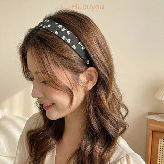 Rubuyou ﻿ยางรัดผม ที่คาดผม สีดำ เกาหลี ย้อนยุค ช่วยเก็บไรผม ผู้หญิงที่ เครื่องประดับผมแฟชั่น-COD💕