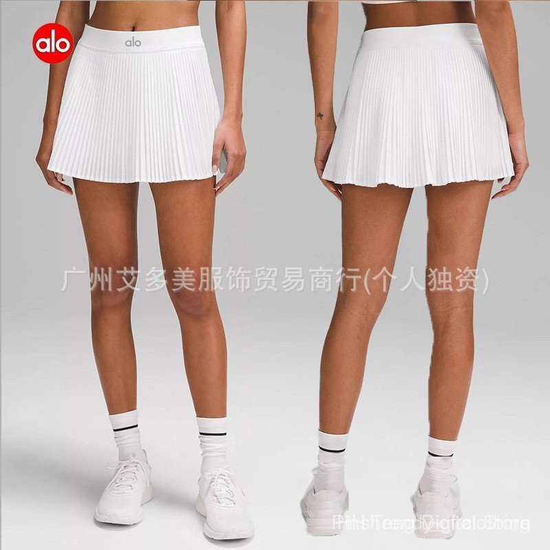 alo Tennis Skirt Foreign Trade Women's Outdoor Casual Sports Fake Two-Piece Pleated Sports Short Ski