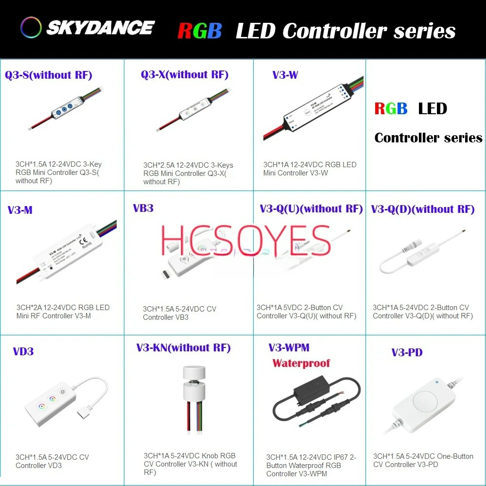 Skydance Mini RGB LED controller series 3 ช่อง 3CH RGB Dimmer mini switch ใช้สําหรับ RGB led strip l