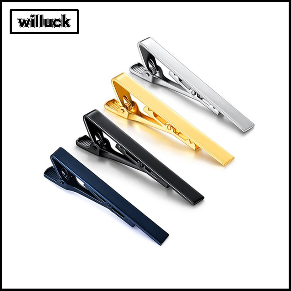 WILLUCK คลิปผูกเน็คไทผู้ชาย,หมุดผูกคลาสสิกน้ําหนักเบา,หรูหราแบบพกพาโลหะเนคไทบาร์ชุดเสื้ออุปกรณ์เสริมสําหรับงานแต่งงานพิธี