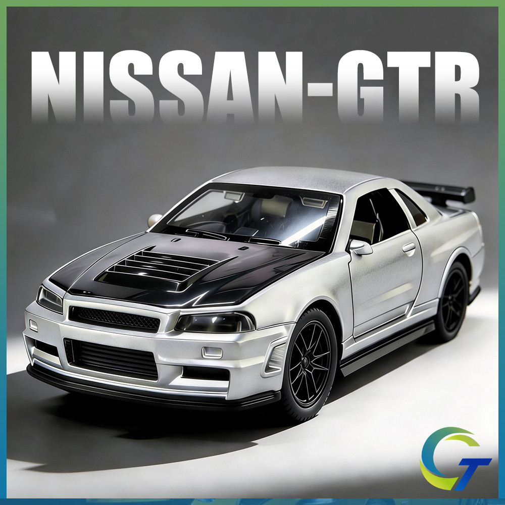 1:36 Nissan GTR R34 Diecast ของเล่นรถรุ่นรถของเล่นคอลเลกชันของขวัญสําหรับชายเด็ก