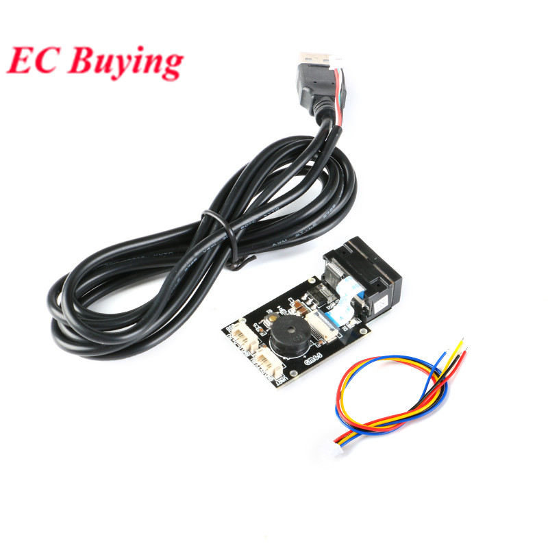 GM65 1D 2D Barcode อ่าน CMOS QR รหัสเครื่องสแกนเนอร์โมดูล USB URT 617nm 6500K DIY ชุดอิเล็กทรอนิกส์สาย AS608 Optical