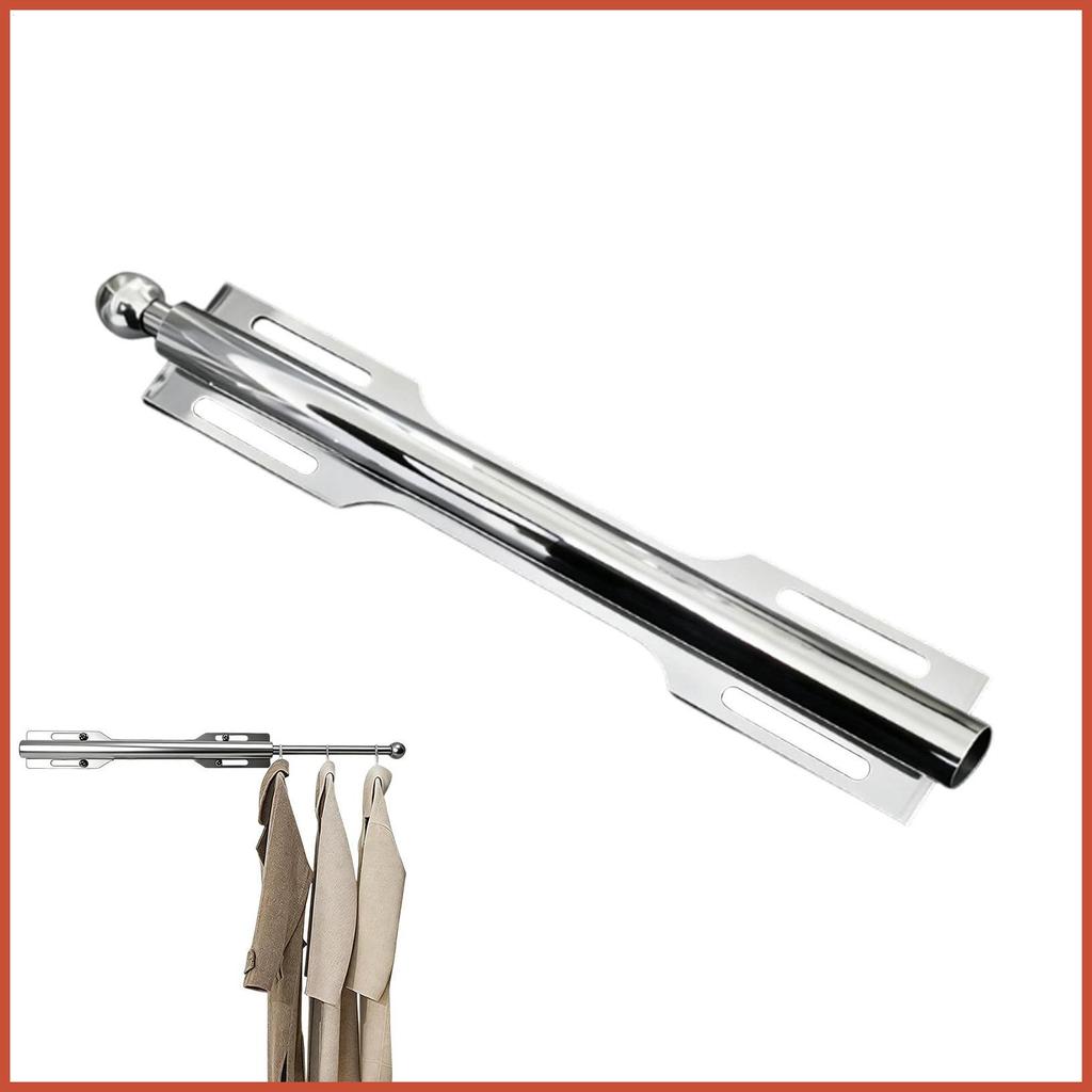 Valet Rod พร้อมตะขอ Heavy Duty สแตนเลสดึงเสื้อผ้าเก็บตู้เสื้อผ้า Valet Rod สําหรับห้องซักรีด cingph