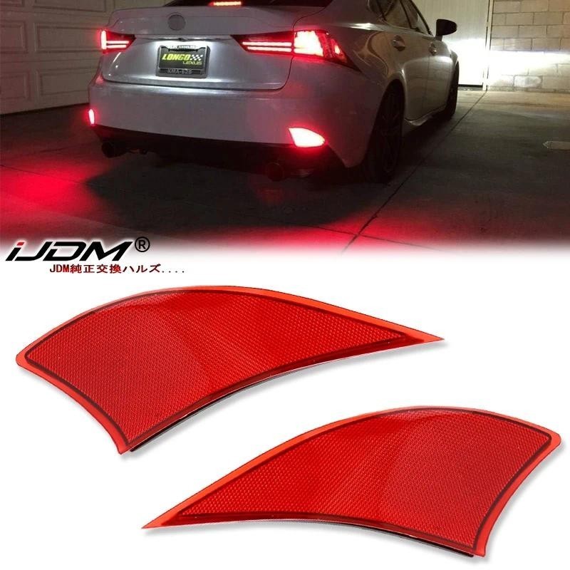 2x เลนส์สีแดง LED ด้านหลังกันชน Reflector เบรคหยุดไฟท้ายสําหรับ 2013 + Lexus IS 250 350 F-Sport XE30