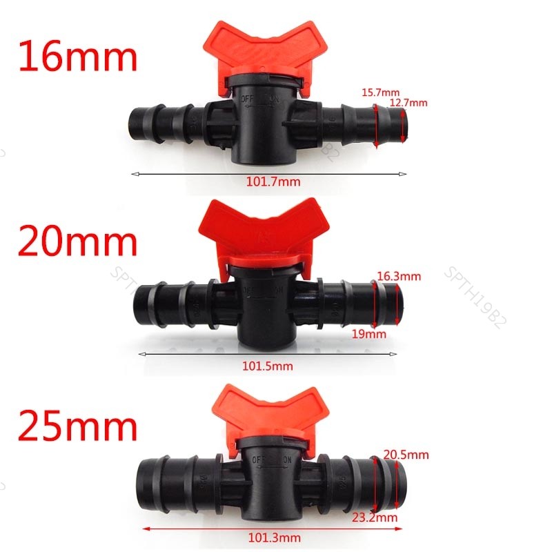 1/2 3/4 ท่อรดน้ําแตะ DN15 DN20 ชลประทานวาล์วน้ํา Garden Tap Connector PE Waterstop Cranes TH19B2