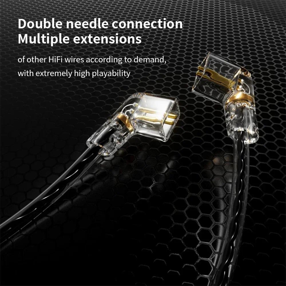 สายหูฟัง 0.75 มม.Dual-pin สายหูฟัง TYPE-C อุปกรณ์เสริมสําหรับ CCA/KZ/TRN/QDC/DUNU/SIMPOT