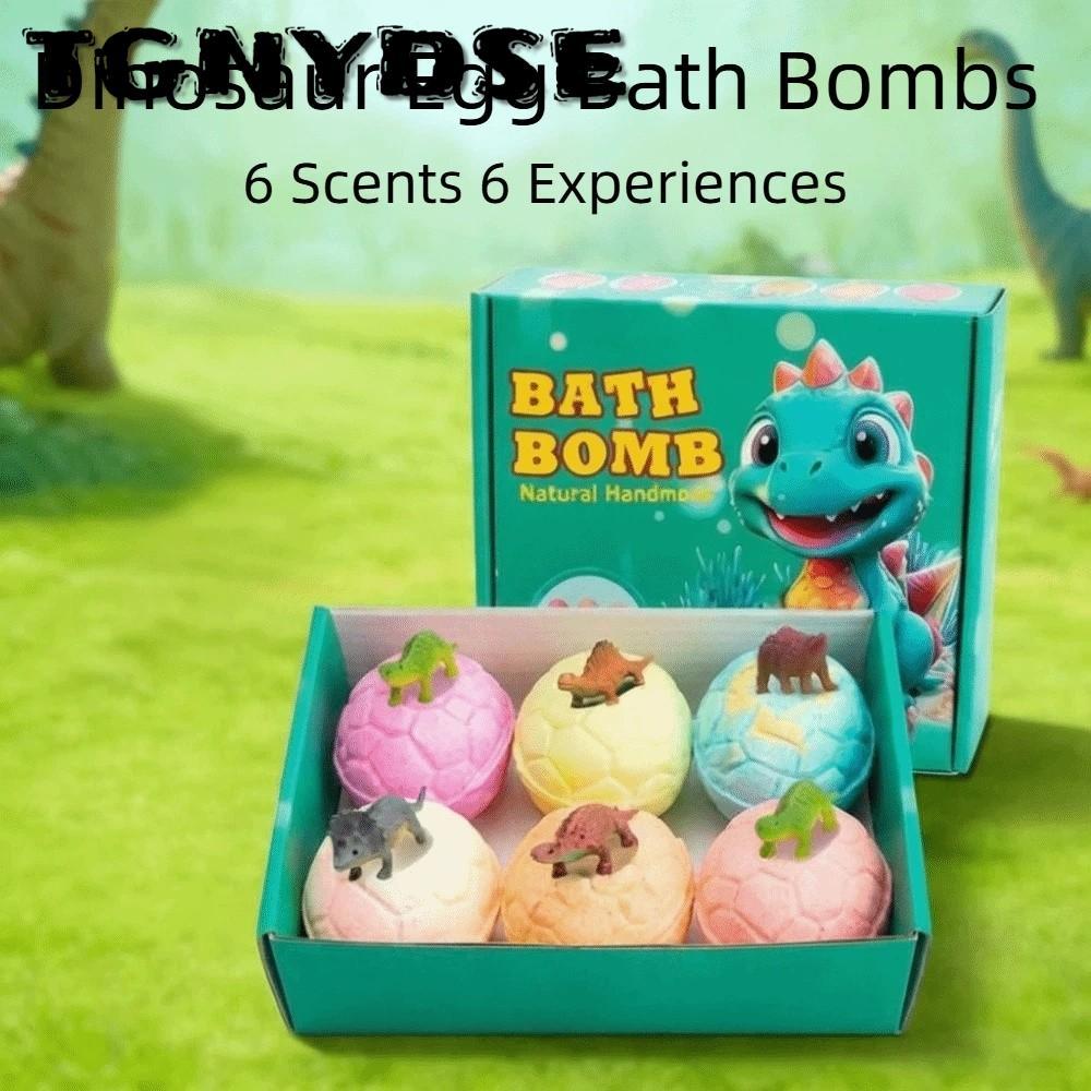 TGNYDSE 1/6 ชิ้นไดโนเสาร์ไข่ Bath Bombs, ธรรมชาติน้ํามันหอมระเหยอินทรีย์หอม Bath Bombs สําหรับเด็ก, 